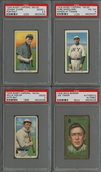 1909-11 T205 Gold Border and T206 White Border Hall of Famers PSA-Graded Collection (4 Different)